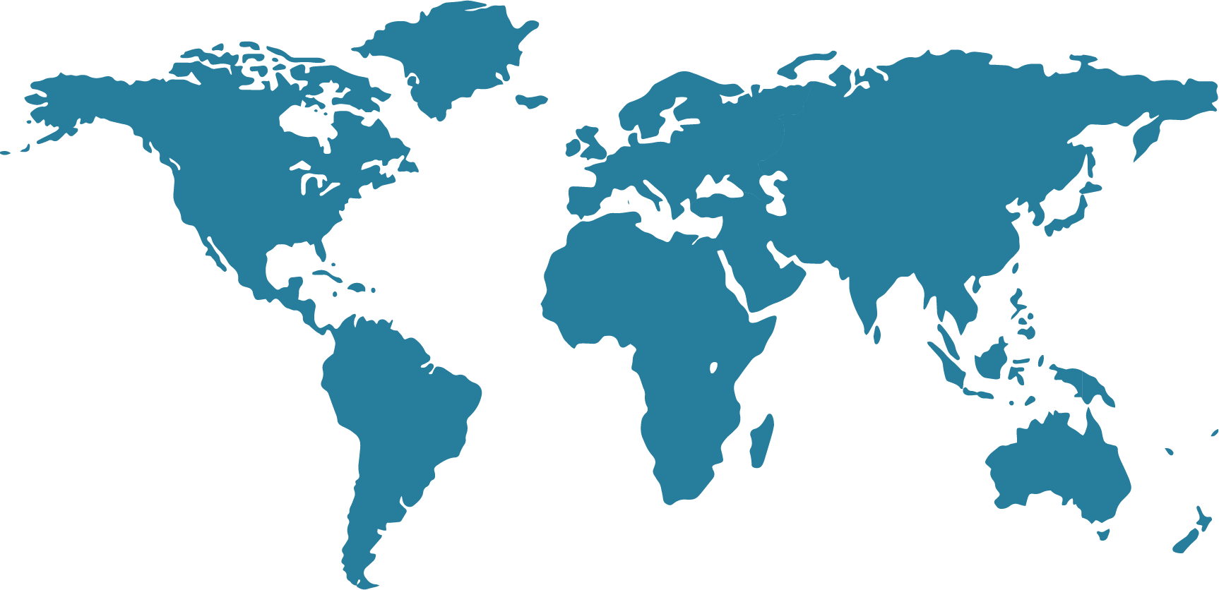 World map showing all continents